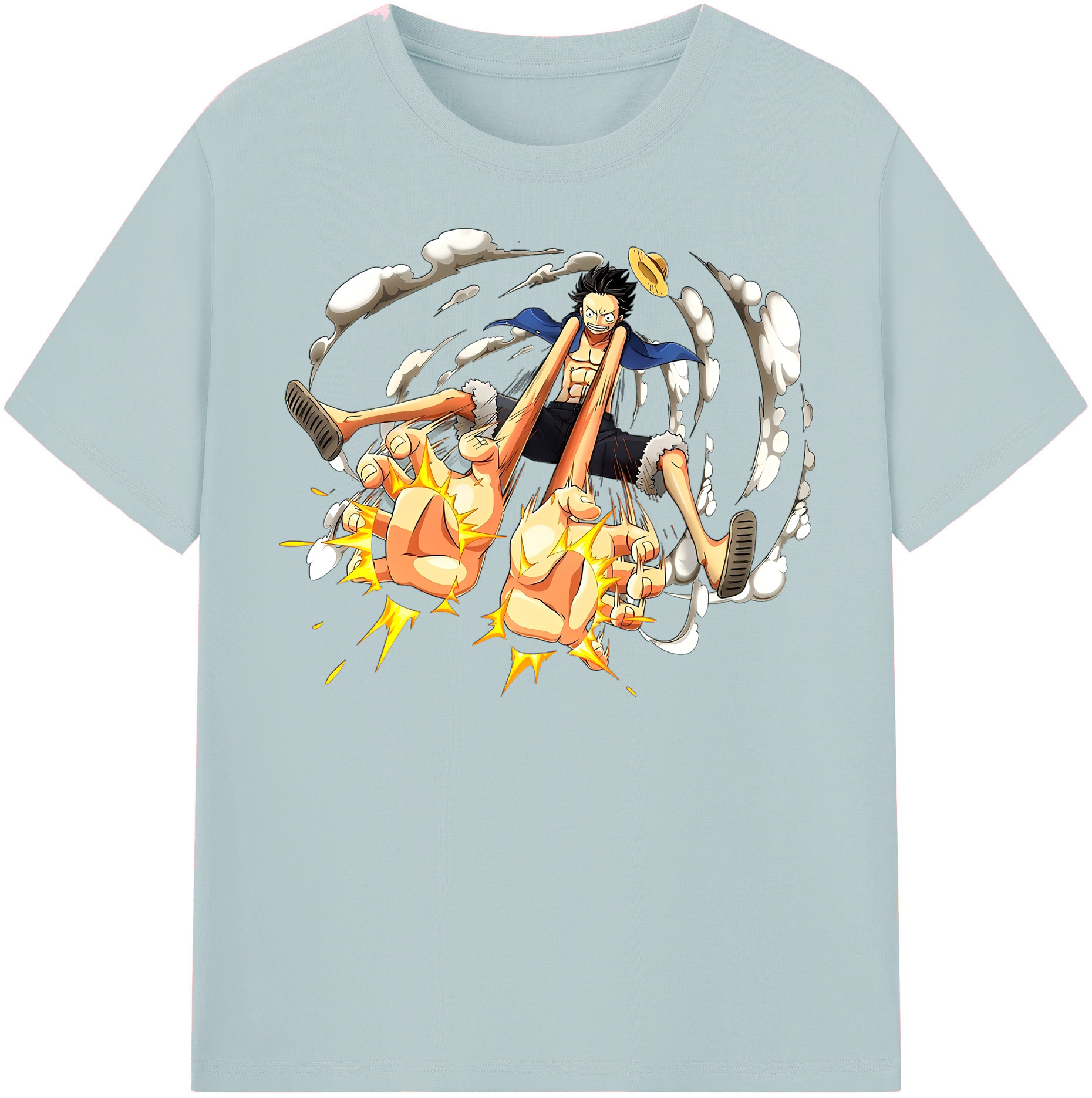 ワンピース モンキー・D・ルフィ ONE PIECE Monkey D. Luffy 綿100％半袖Tシャツ（フロントプリント）